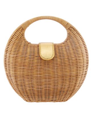 Kava Rounded Rattan Small Satchel Bag