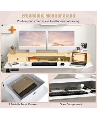 Height Adjustable Electric Standing Desk with Two Drawers