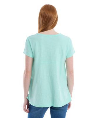 Women's Women''s Short Sleeve Placket Hi-Lo Tee