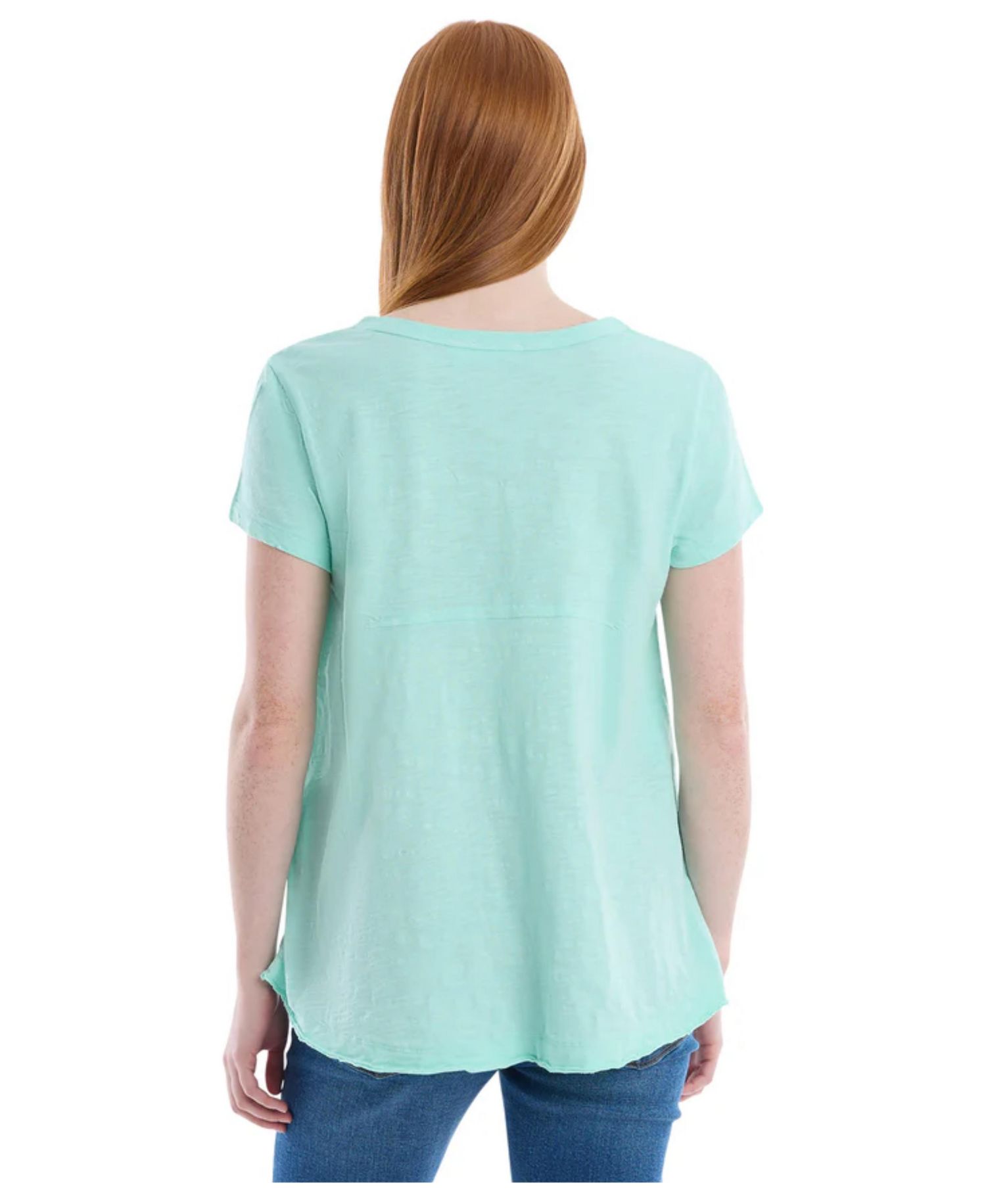 Women's Women''s Short Sleeve Placket Hi-Lo Tee