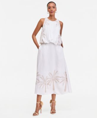 sachin and babi light blue dress Embroidered Maxi Dress - White