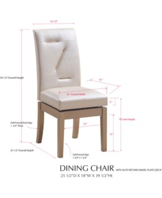 Set of 2 Swivel Dining Chairs – Contemporary Upholstered Wood Frame