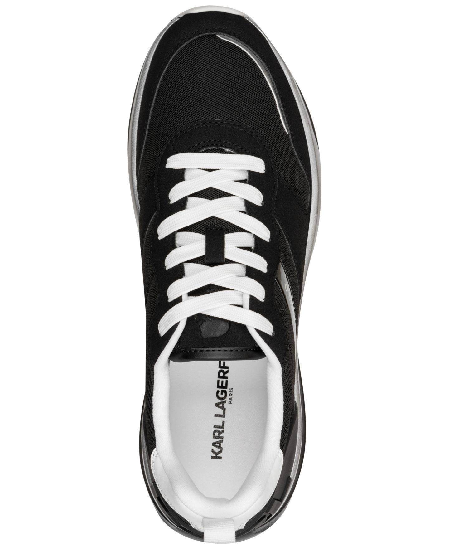 Мужские кроссовки KARL LAGERFELD PARIS Karl Lagerfeld Lace-Up Runner Logo, цвет: Чёрный — фото 4
