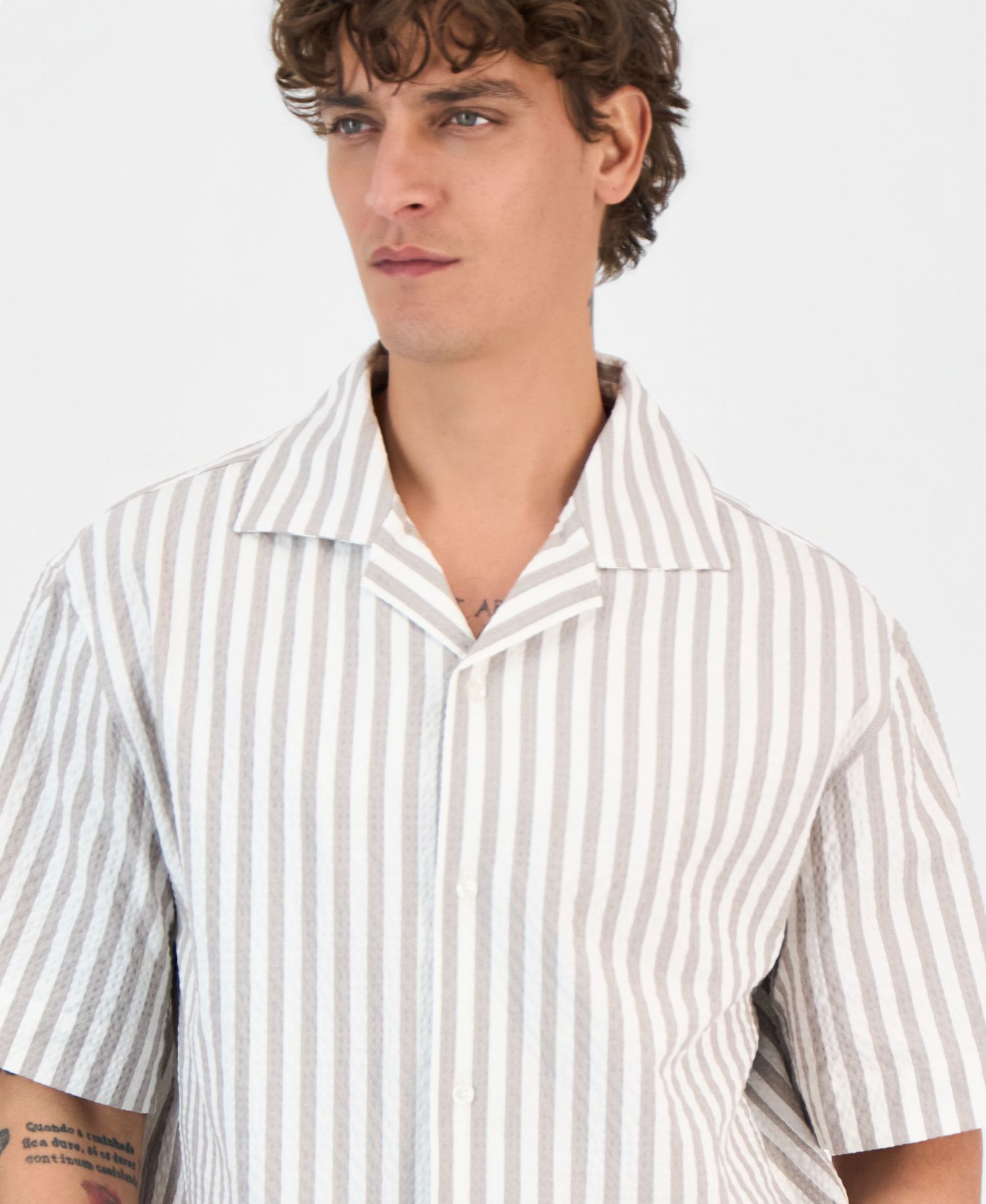 Espino Cotton-Blend Striped Button Shirt
