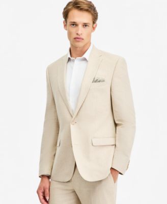 Men's Slim-Fit Linen-Blend Suit Separates Jacket