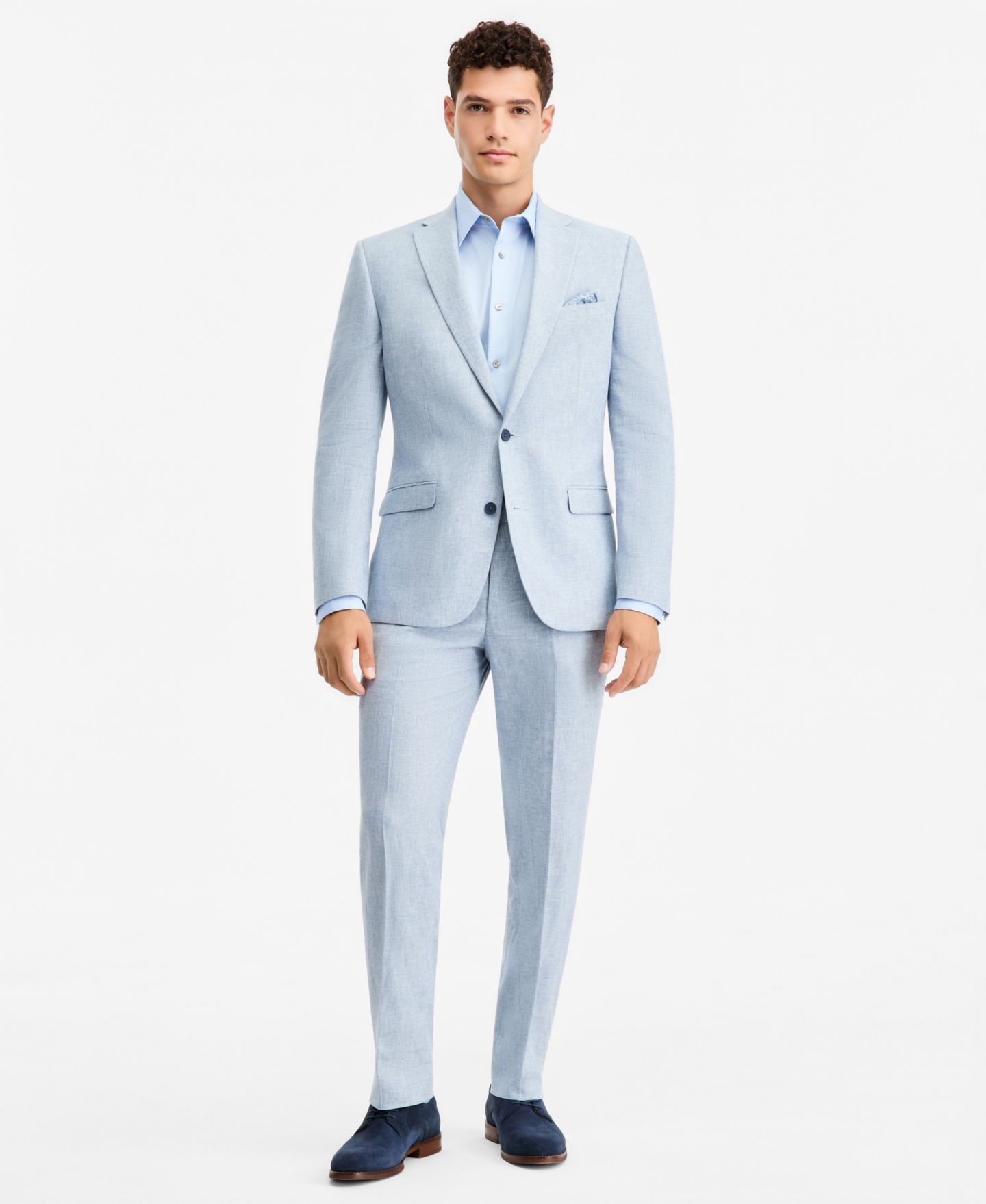 Мужские куртки Bar III Slim-Fit Linen-Blend Suit Separates, цвет: Белый — фото 2