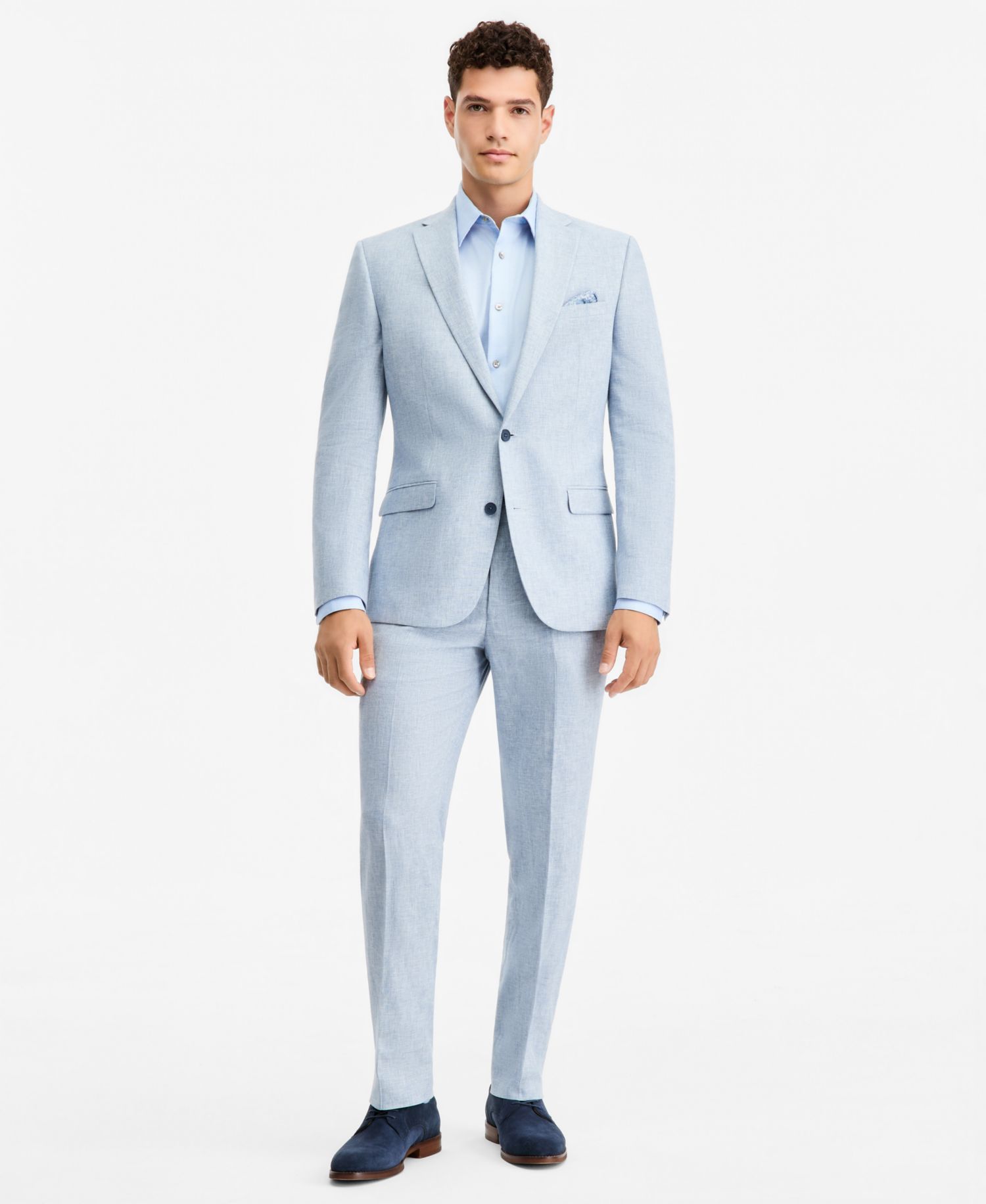 Men's Slim-Fit Linen-Blend Suit Separates
