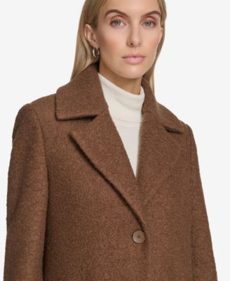 Regine Sb Women's Soft Wool Boucle Coat With Back Vent