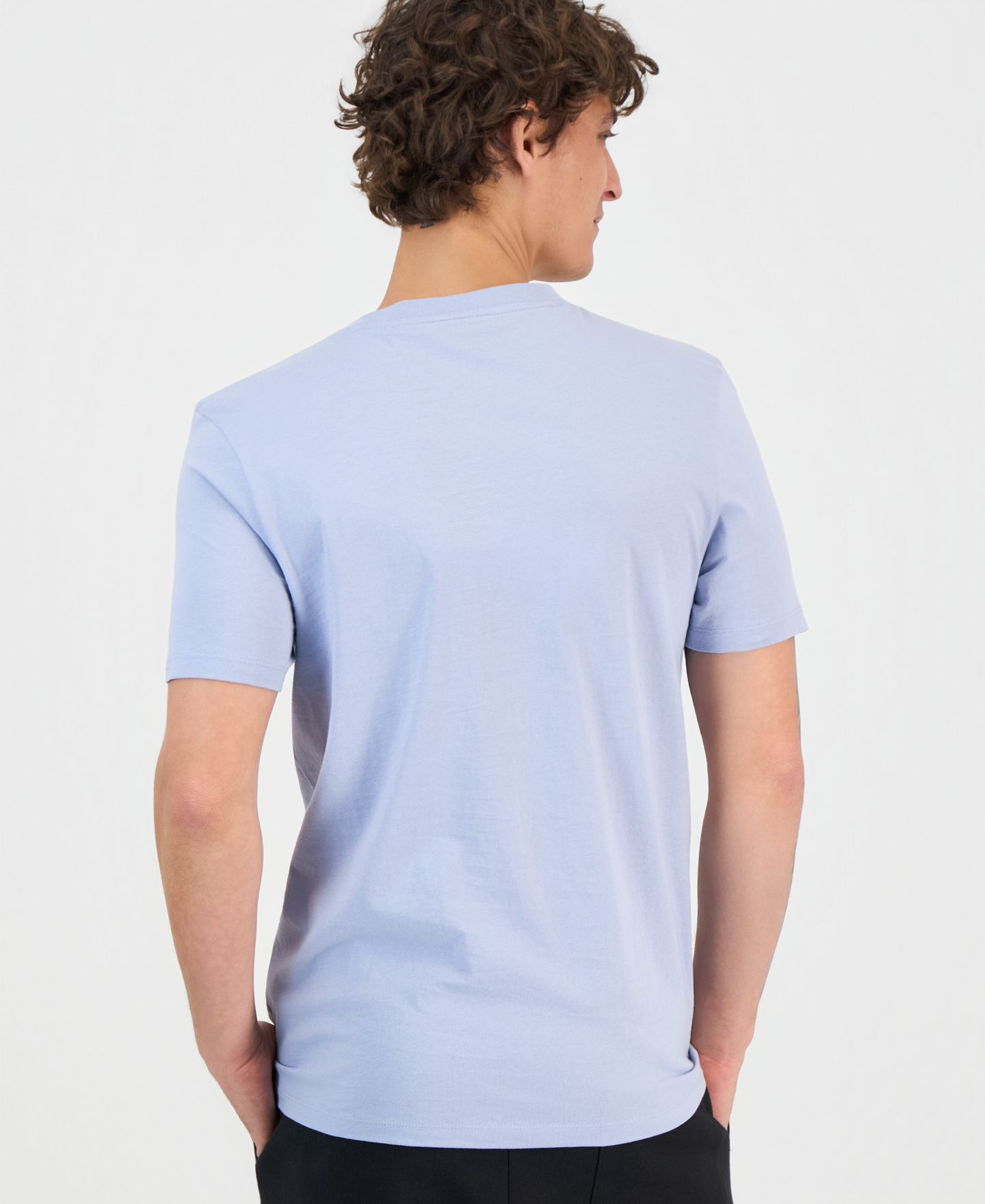 Мужская футболка Hugo Boss Hugo by Dulivio Cotton Logo Crewneck, цвет: Синий / Белый — фото 2