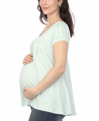 Women's Short-Sleeve Empire-Waist Maternity Tunic Top