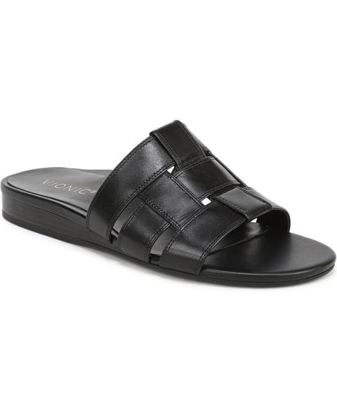 Женские сандалии Vionic Glendora Slide, цвет: Чёрный кожаный