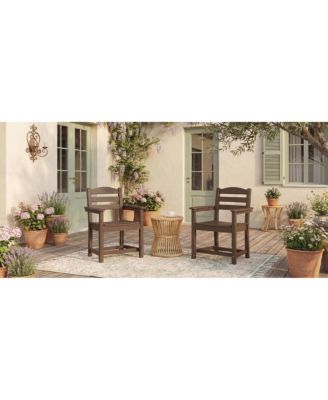 Set of 2 Outdoor Dining Chair with Armrests, For All Weather Conditions