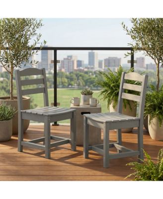 Set of 2 Outdoor Dining Chair without Armrests, For All Weather Conditions