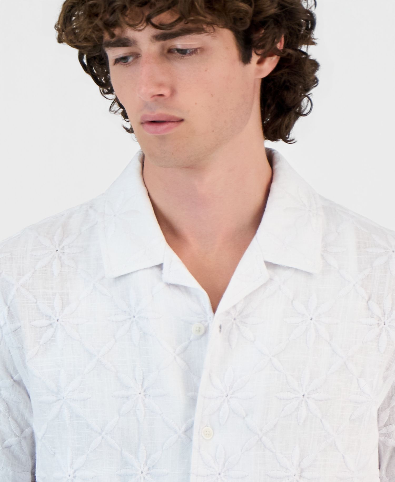 Men's Mosley Woven Eyelet Short-Sleeve Shirt