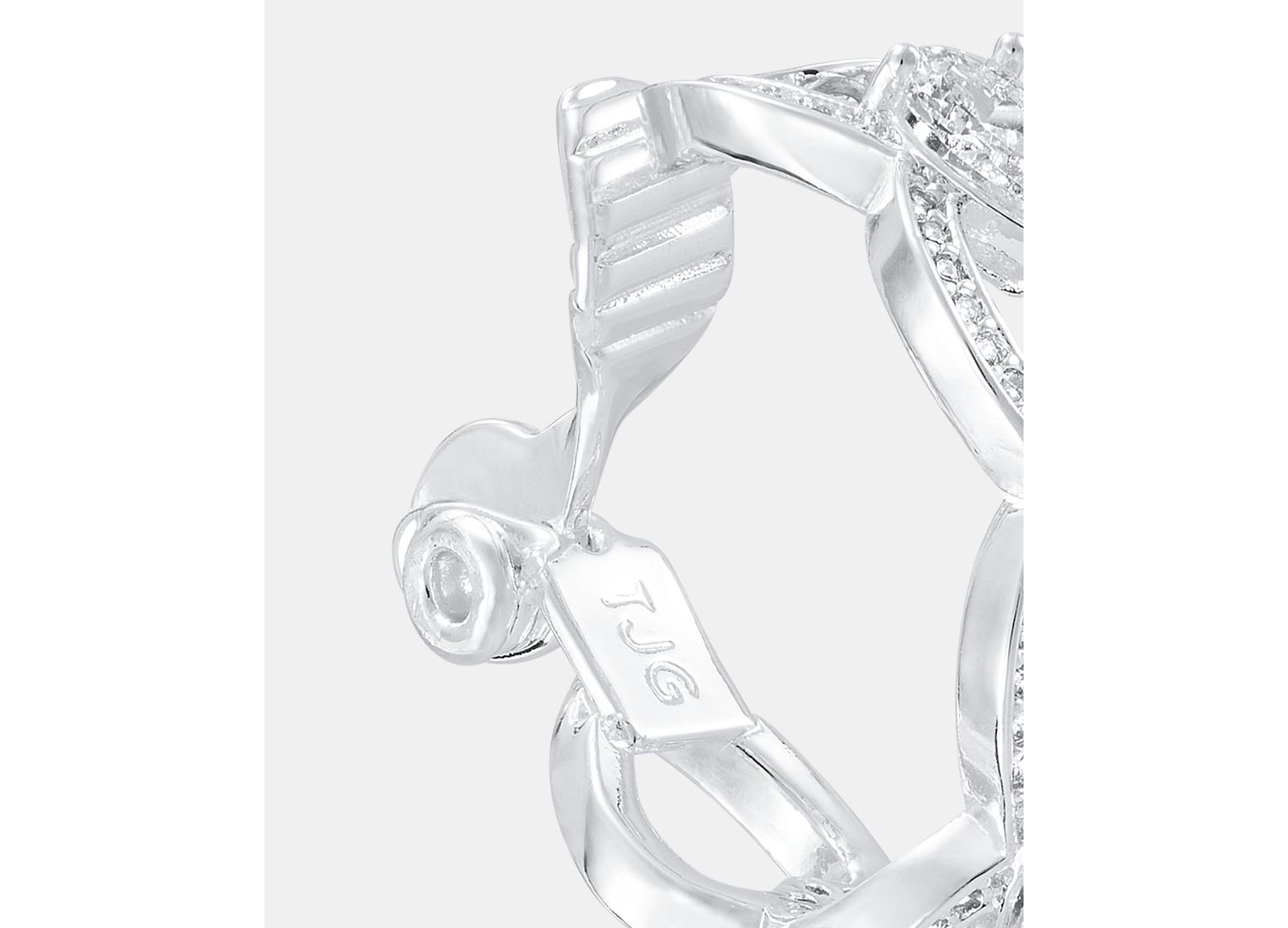 Silver-Tone Navette Crystal Hoop Comfort Clip Earrings