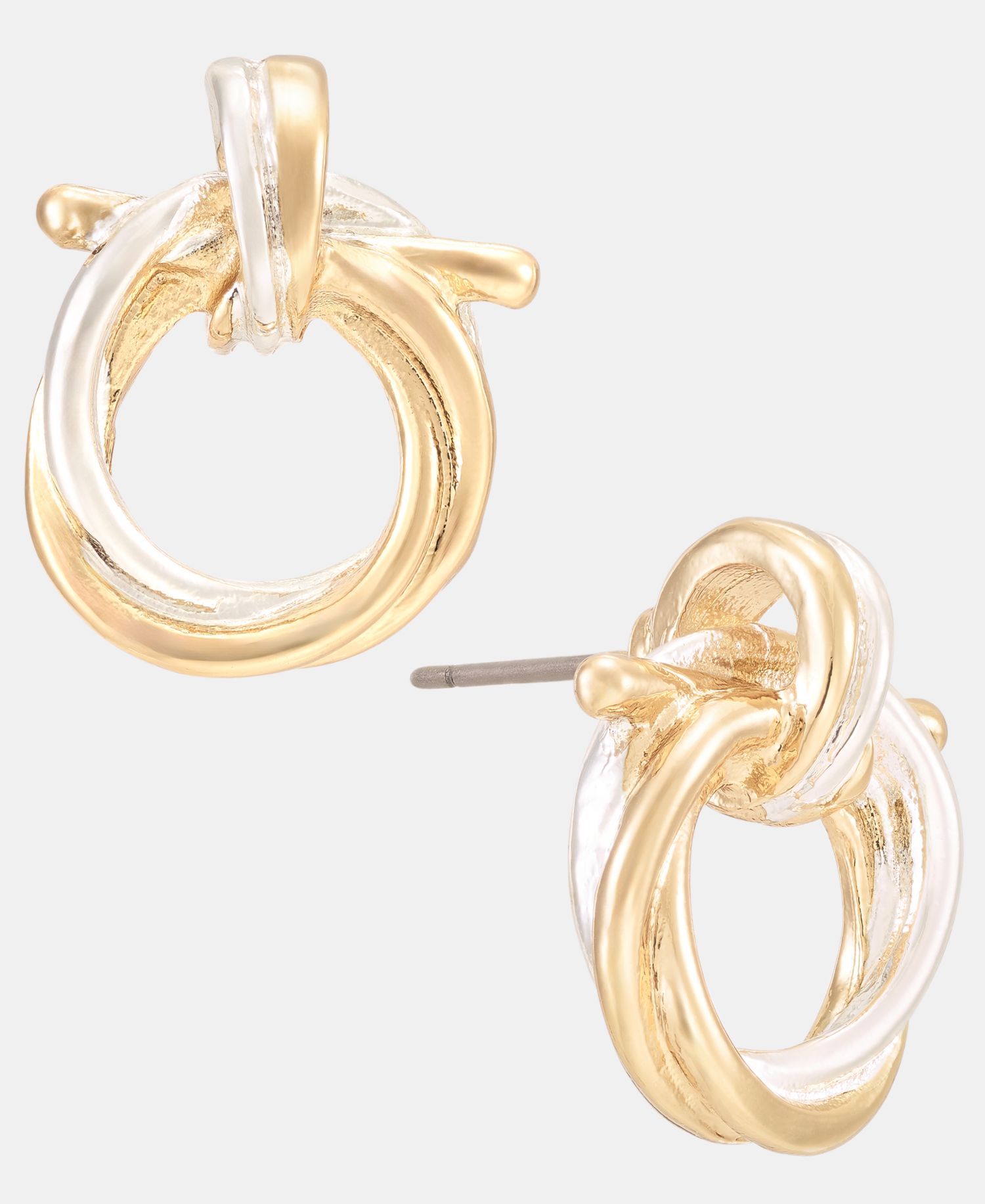 Two-Tone Twisted Doorknocker Earrings