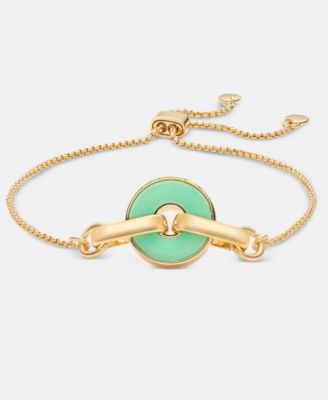 Gold-Tone Inlay Ring Slider Bracelet