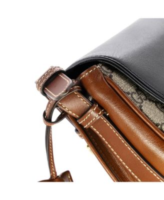 Medium Padlock Saddle Shoulder Bag GG Coated Canvas and Leather