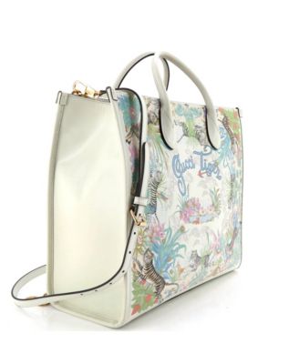 Medium Gucci Tiger Convertible Open Tote Printed Leather