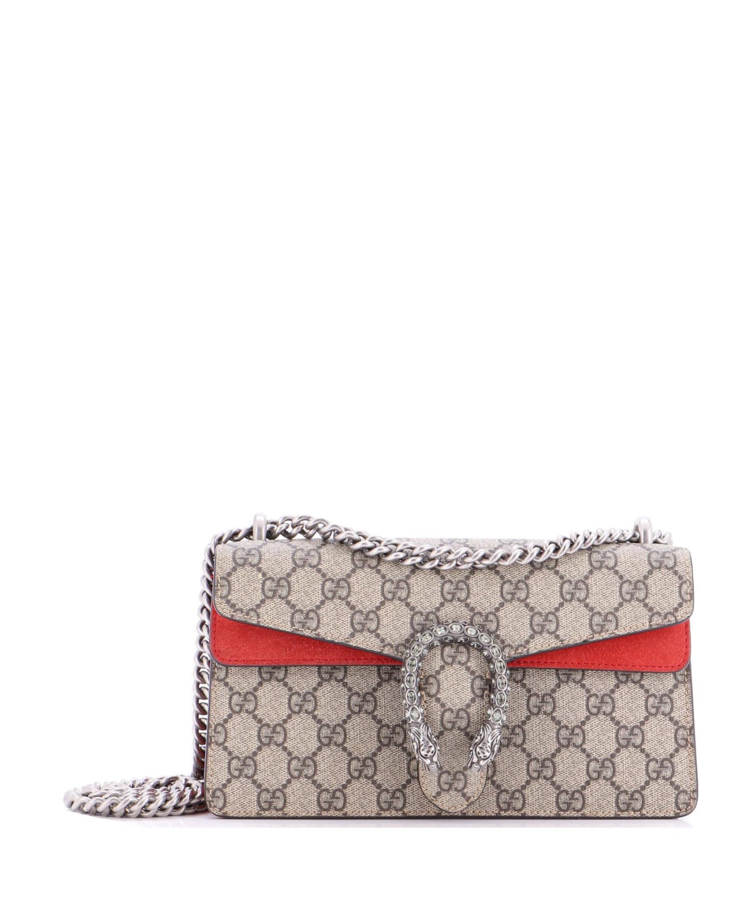 Small Dionysus Bag GG Coated Canvas with Crystal Embellished Metal