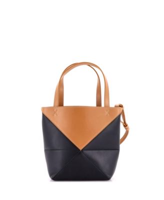 Mini Puzzle Fold Tote Leather