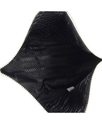 Mini Triangle Logo Zip Crossbody Bag Embossed Leather