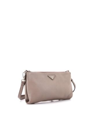 Mini Flat Zip Crossbody Bag Vitello Daino
