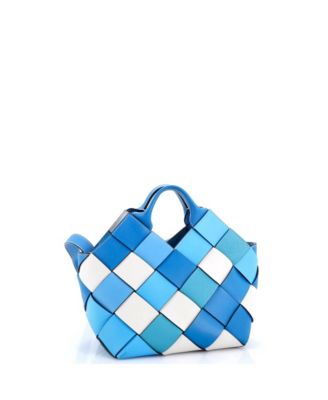 Small Woven Basket Bag Leather