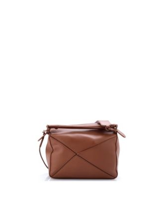 Small Monochrome Puzzle Edge Bag Leather