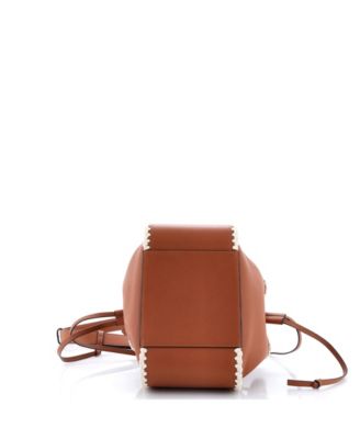 Small Hammock Bag Leather with Crochet Detail