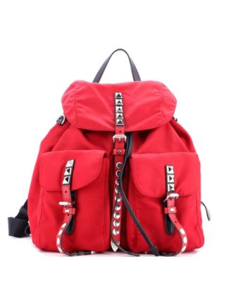 New Vela Backpack Tessuto with Studded Leather