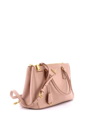 Small Double Zip Lux Tote Saffiano Leather