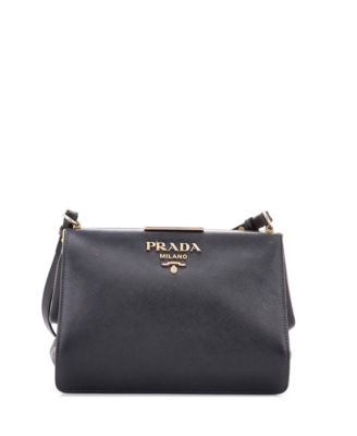 Small Light Frame Shoulder Bag Saffiano Leather
