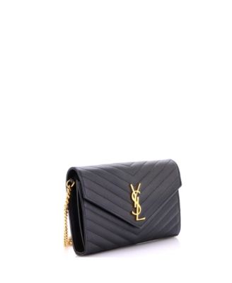 Medium Classic Monogram Wallet on Chain Matelasse Chevron Leather