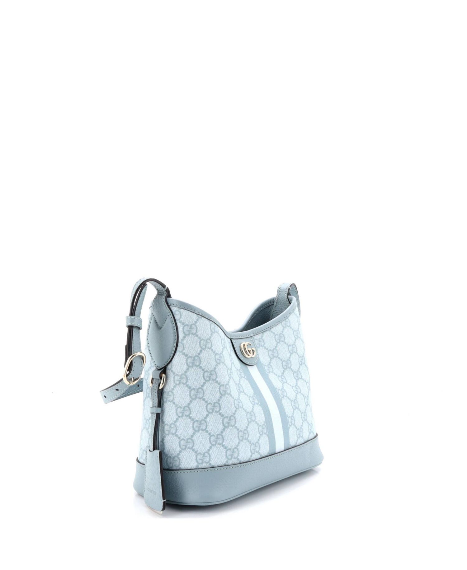 Small Ophidia Open Bucket Bag GG Coated Canvas with Leather