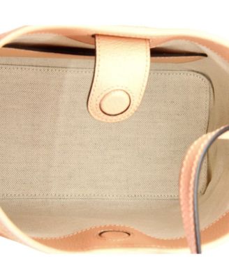 Small Ophidia Open Bucket Bag GG Coated Canvas with Leather