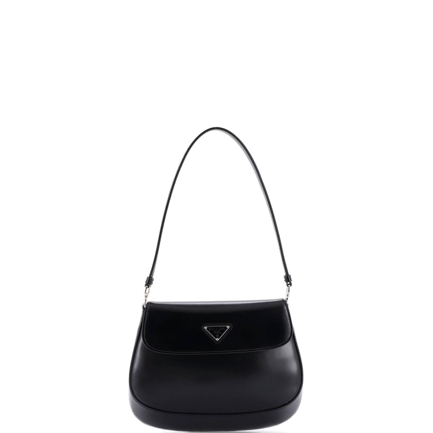 Small Cleo Flap Shoulder Bag Spazzolato Leather