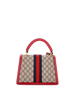 Small Queen Margaret Top Handle Bag GG Coated Canvas with Leather