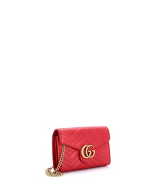 Mini GG Marmont Chain Wallet Matelasse Leather