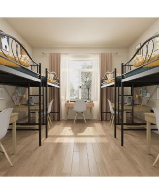 Twin Metal Loft Bed Frame, 400lb Capacity, Noise-Free, Space-Saving, Full Guardrail, Ladder, Easy Assembly