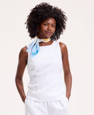 Women's Linen Sleeveless Peplum Top