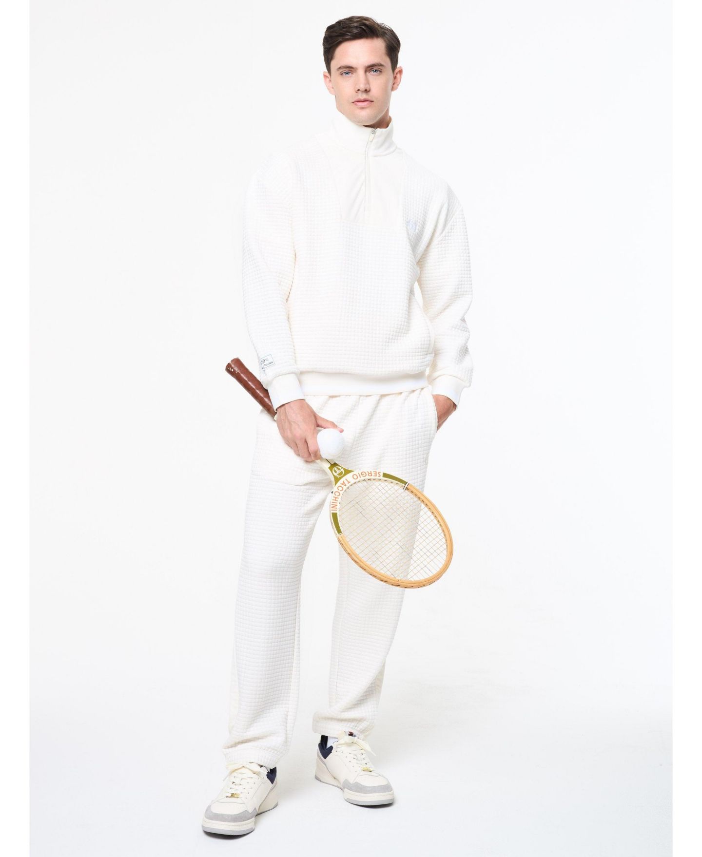 Мужской джемпер Sergio Tacchini Netto на молнии 1/4, цвет: Gardenia — фото 4