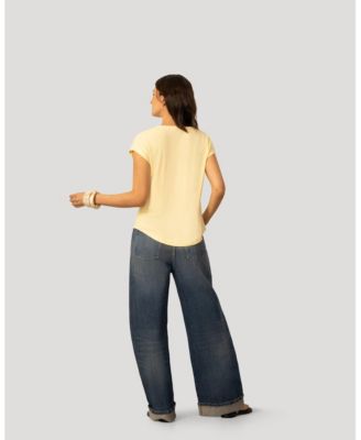 Women's Split Neck Slub Terry Tee