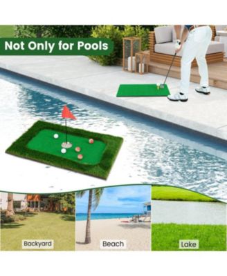 Floating Golf Green for Pool with 6 Golf Balls and Flag