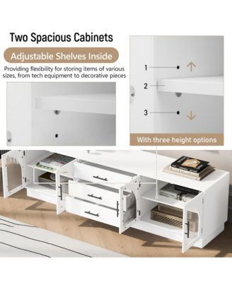 68.9'' TV Stand for TVs up to 75", Media Console Cabinet with 3 Drawers and Adjustable Shelves, Symmetrical Design for Living Room