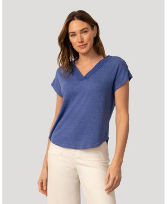 Women's Braided Trim Crinkle Tee