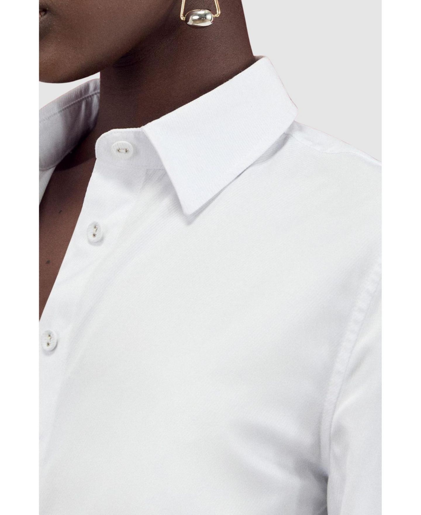 Женская рубашка Karen Millen Cotton Woven Buttoned, цвет: Белый — фото 8