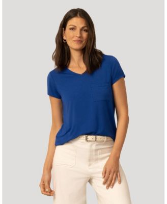 Women's V neck Patch Pocket Tee