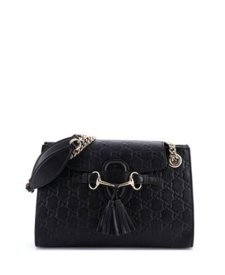 Small Emily Chain Flap Shoulder Bag Guccissima Leather