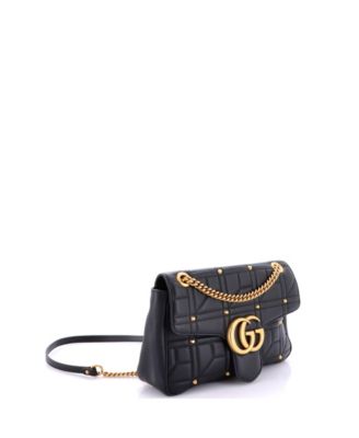 Medium GG Marmont Flap Bag Studded Matelasse Leather